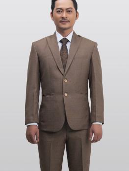 Bộ Suit Nâu Cafe Bố Vegoc Classic Fit TGSH190